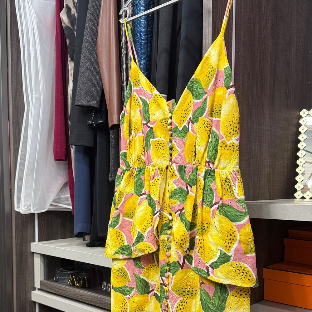 FARM Rio Vibrant Lemon Print Dress